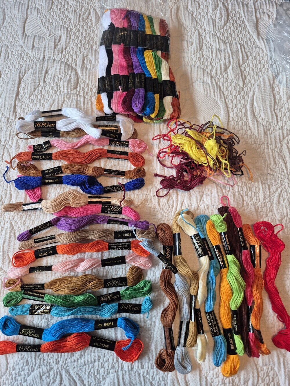 J.P Coats 64 new and a little pile of partial embroidery floss New 8.75 yrd 8m